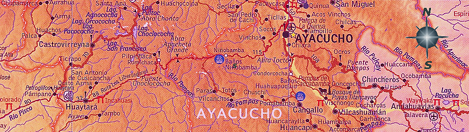 Map of Ayacucho region