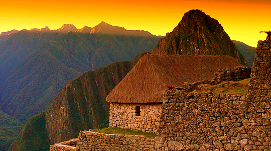 Sunrise Over Machu Picchu Ruins