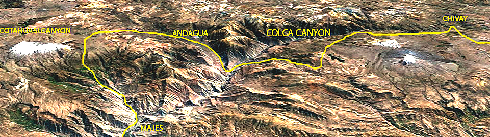 Map of Colca Canyon And Adagua Valley
