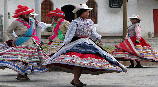 Collahuas Couple Dancing The Wititi In The Colca Canyon
