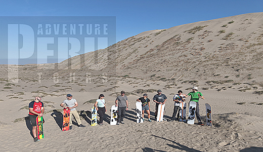 Sandboarder at dune Cerro Blanco Nazca Peru