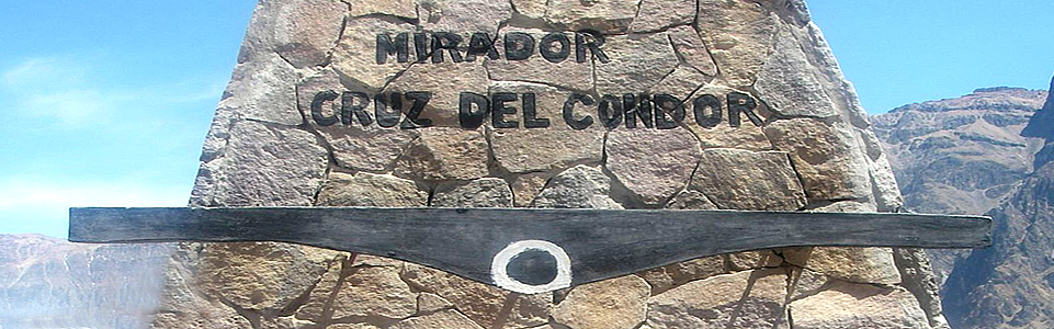 Condor Cross Sign In The Colca Canyon Peru