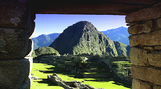 Machu Picchu Behind The Rocky Window