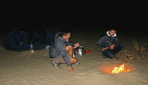 Peru Desert Camp Fire