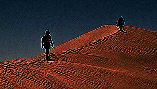 Paint Of Trekking On The Cerro Blanco Sand Dunes