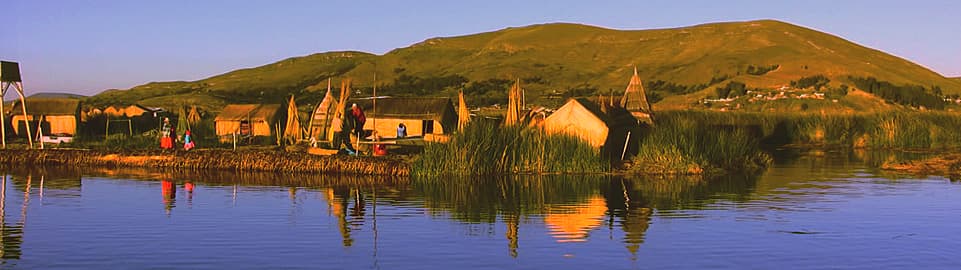 Uros floating islands on Lake Titicaca